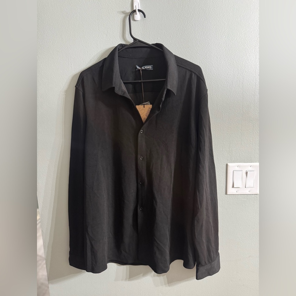 Men's Charcoal Casual Button Down Shirt by Paul Jones